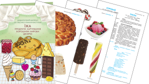 Наочний посібник “Їжа (продукти харчування, борошняні вироби, десерти)”